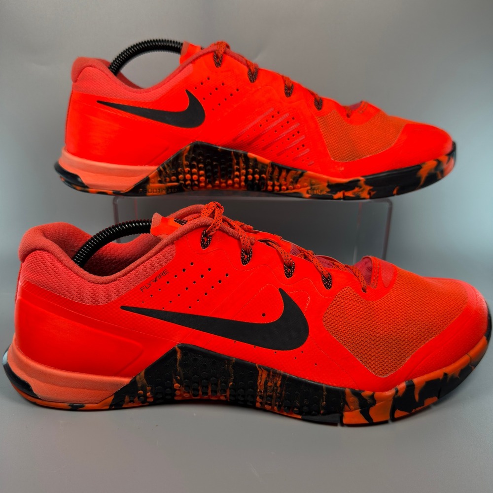 Nike Metcon 2 Strong Steel Mens 12 Crossfit Training Sneakers Orange Black Camo